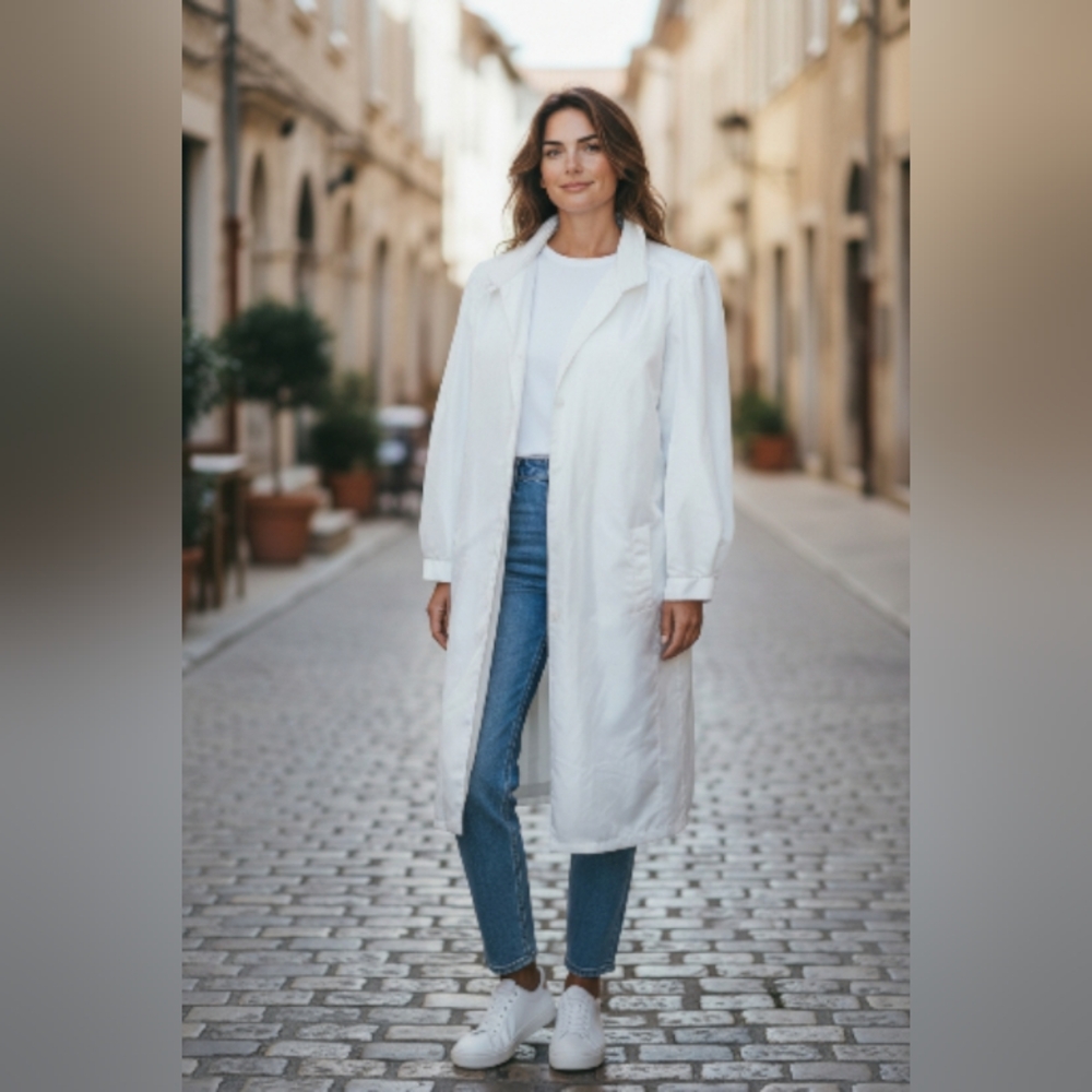 FORECASTER INTERNATIONAL Stylish SPRING OFF White Long Coat SIZE 11/12